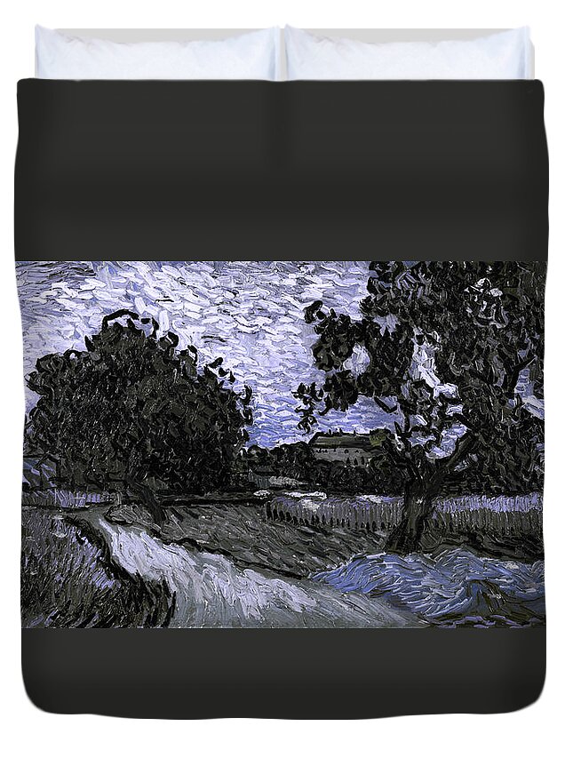 Post Modern Duvet Cover featuring the digital art Blend 13 van Gogh by David Bridburg