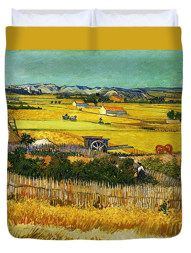 Post Modern Duvet Cover featuring the digital art Blend 17 van Gogh by David Bridburg