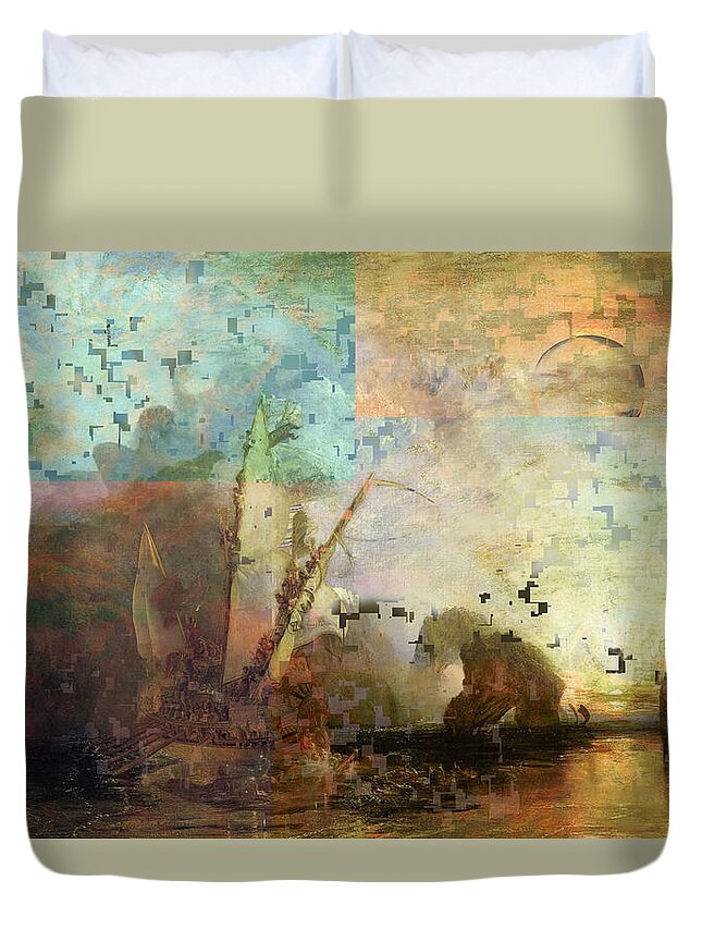 Post Modern Duvet Cover featuring the digital art Blend 4 Turner by David Bridburg