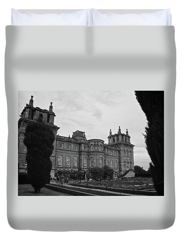 Black And White Duvet Cover featuring the photograph Blenheim Palace by Matt MacMillan