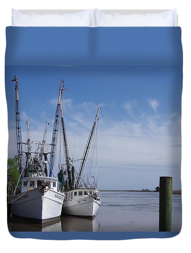 Darien Duvet Cover featuring the photograph Blessing of the Fleet by Greg Graham
