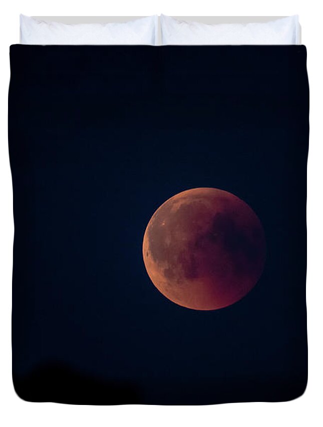 Blood Moon Duvet Cover featuring the photograph Blood Moon by Torbjorn Swenelius
