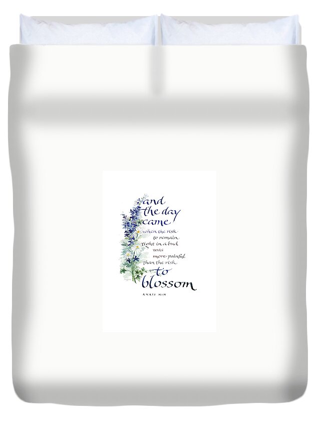 Achievement Duvet Cover featuring the painting Blossom I by Judy Dodds