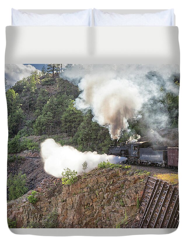 Animas River Duvet Cover featuring the photograph Blowing Down 481 by Victor Culpepper