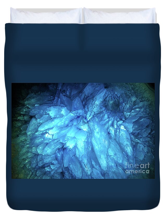 Blue Duvet Cover featuring the photograph Blue Agate by Nicholas Burningham