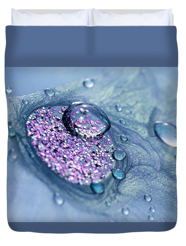 Blue And Purple Abstract Duvet Cover featuring the photograph Blue and Purple Abstract by Tracy Winter