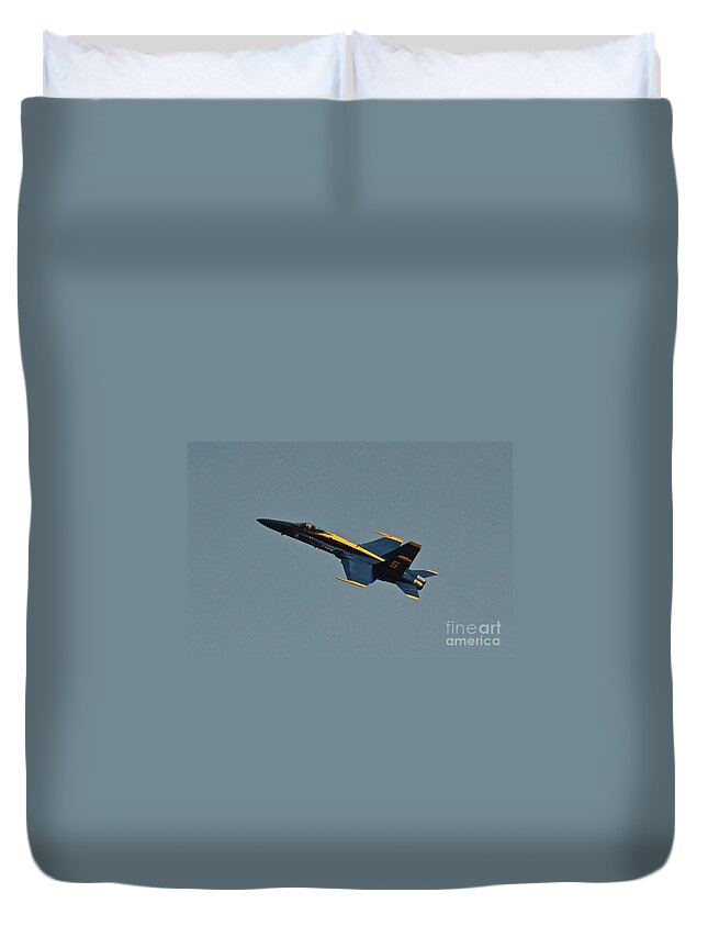 Jet Duvet Cover featuring the photograph Blue Angels Number 5 by Carol Bradley