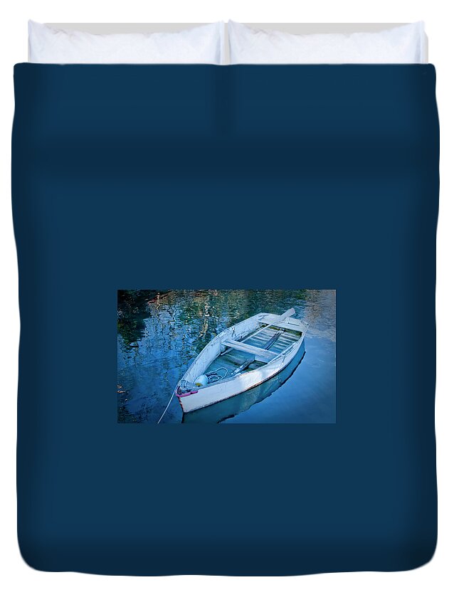 Rowboat Duvet Cover featuring the photograph Blue Bell by Jeff Cooper