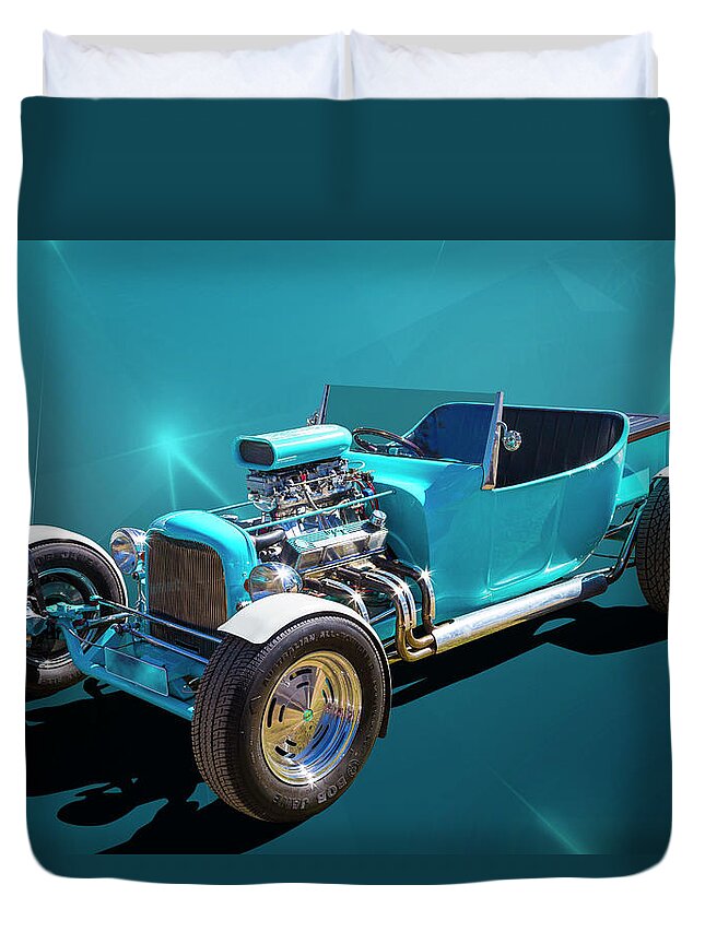 Car Duvet Cover featuring the photograph Blue Bucket by Keith Hawley