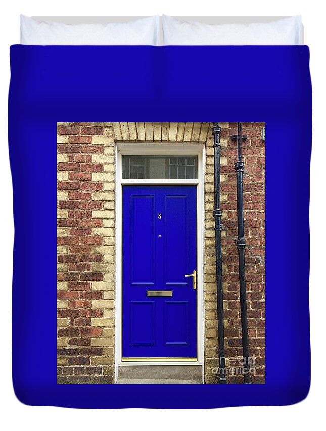 Blue Duvet Cover featuring the photograph Blue Door Number 3 by Suzanne Lorenz