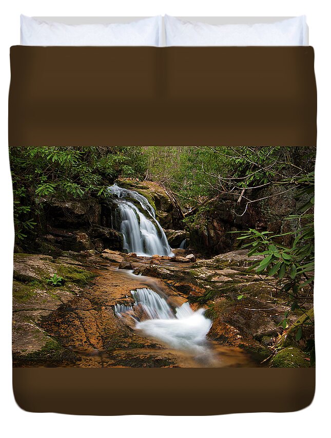 Waterfall Duvet Cover featuring the photograph Blue Hole in Spring 2017 II by Jeff Severson