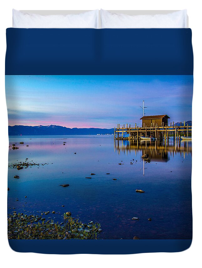 Blue Hour Duvet Cover featuring the photograph Blue Hour by Janet Kopper