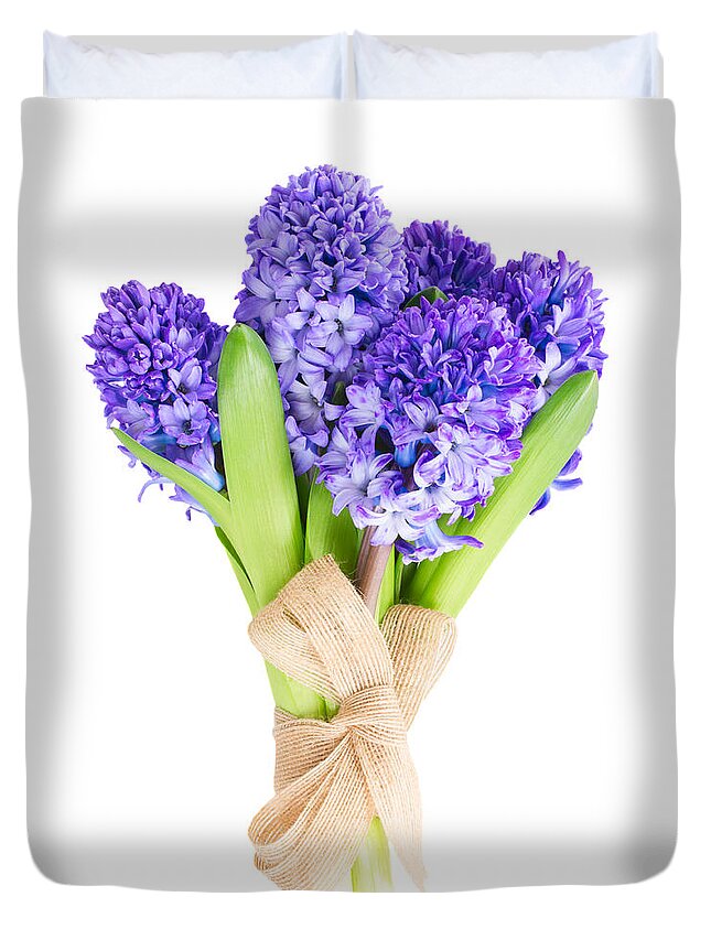 Blue Duvet Cover featuring the photograph Blue Hyacinth by Anastasy Yarmolovich