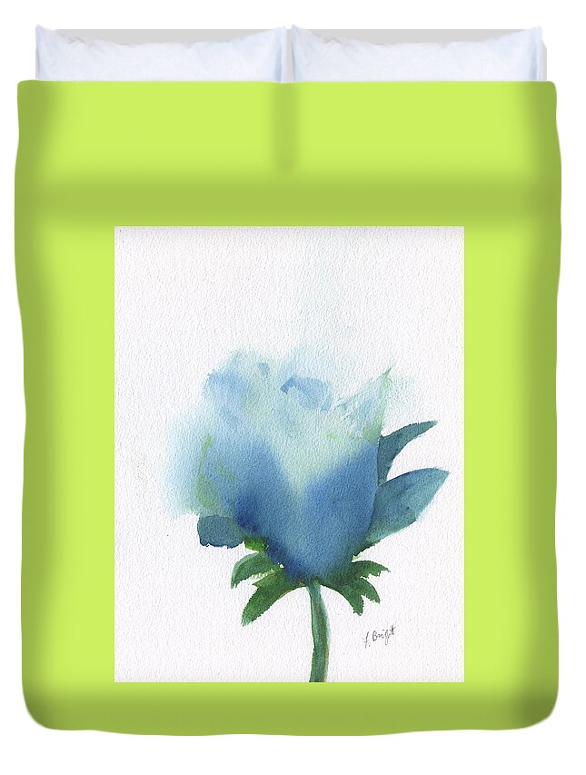 Blue In Bloom Duvet Cover featuring the painting Blue In Bloom by Frank Bright