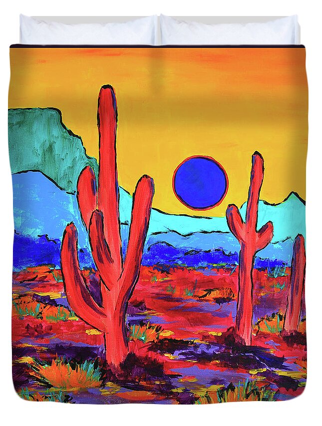 Art Duvet Cover featuring the painting Blue Moon by Jeanette French