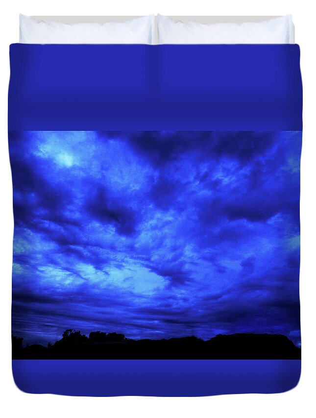 Night Duvet Cover featuring the photograph Blue Night by Mark Blauhoefer