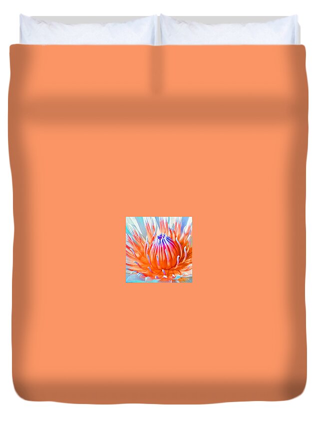 Blue Orange Lily Duvet Cover featuring the photograph Blue Orange Lily by Jennifer Robin