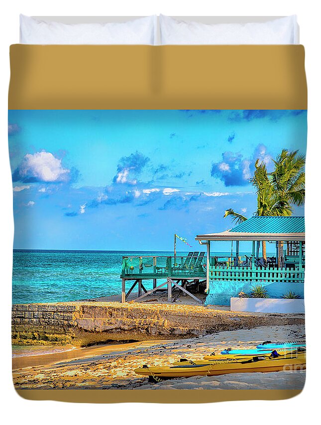 Neverending Duvet Cover featuring the photograph Blue Paradise by Kasia Bitner