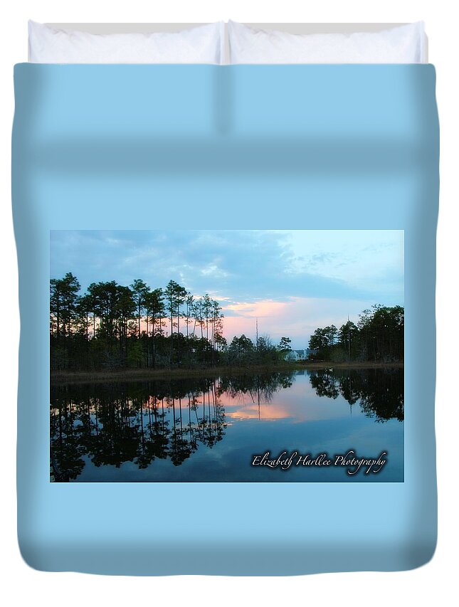  Duvet Cover featuring the photograph Blue Reflections by Elizabeth Harllee