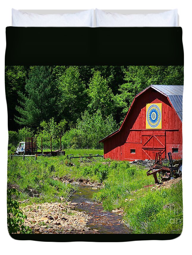 Barn Duvet Cover featuring the photograph Blue Ridge Barn by Marty Fancy