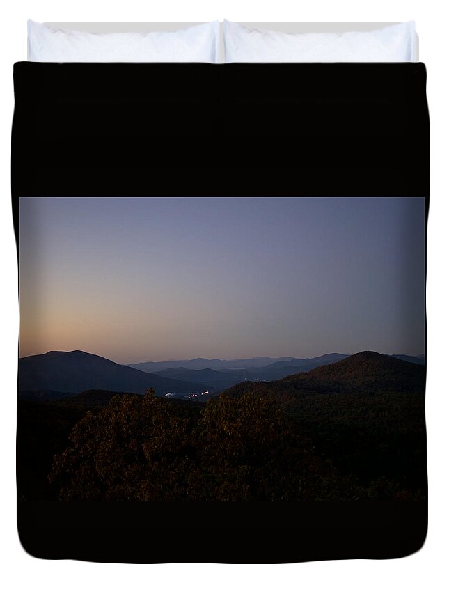 Mountains Duvet Cover featuring the photograph Blue Ridge Dawn by Lara Morrison