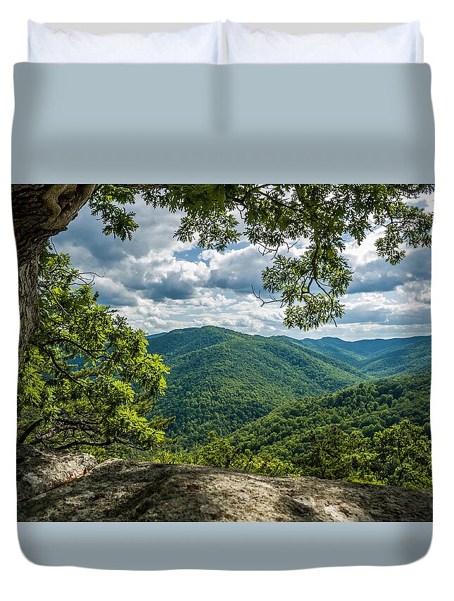 Brp Duvet Cover featuring the photograph Blue Ridge Mountain View by Lori Coleman