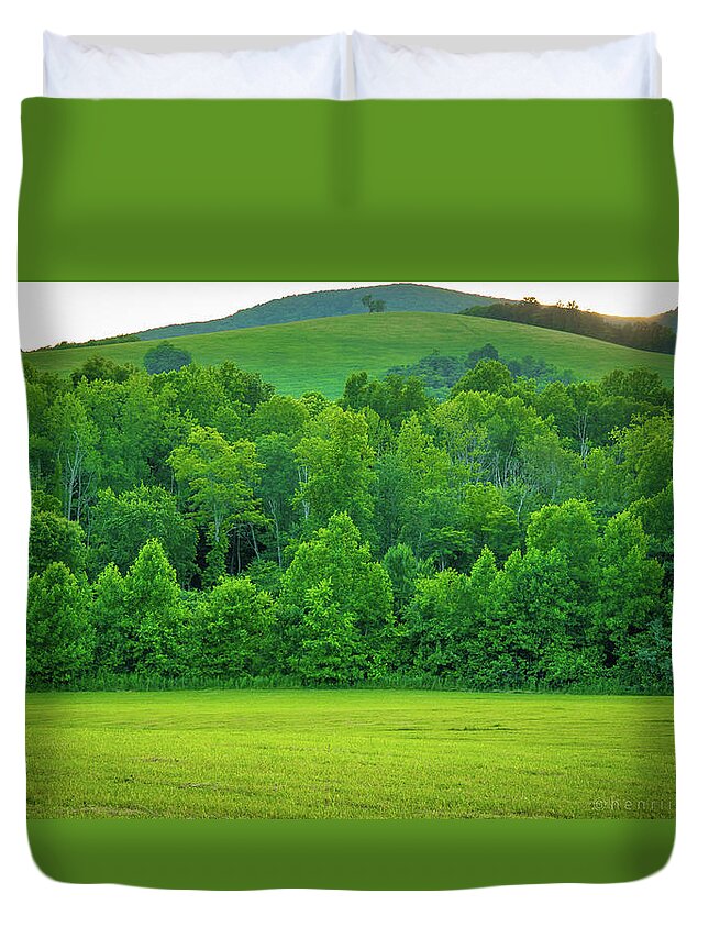 Trees Duvet Cover featuring the photograph Blue Ridge Mountains Virginia  by Henri Irizarri
