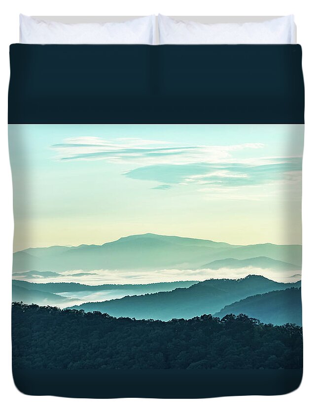 2017 Duvet Cover featuring the photograph Blue Ridge Pastel by Louise Lindsay