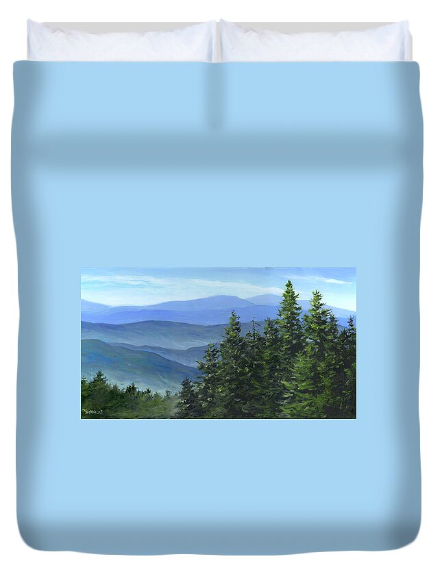 Mountains Duvet Cover featuring the painting Blue Ridge by Richard De Wolfe