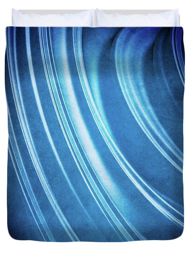 Fractal Duvet Cover featuring the digital art Blue Ridges Fractal by Phil Perkins