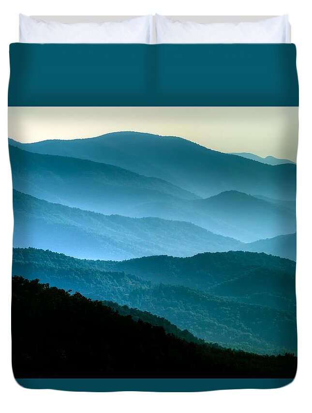 Asheville Duvet Cover featuring the photograph Blue Ridges by Joye Ardyn Durham
