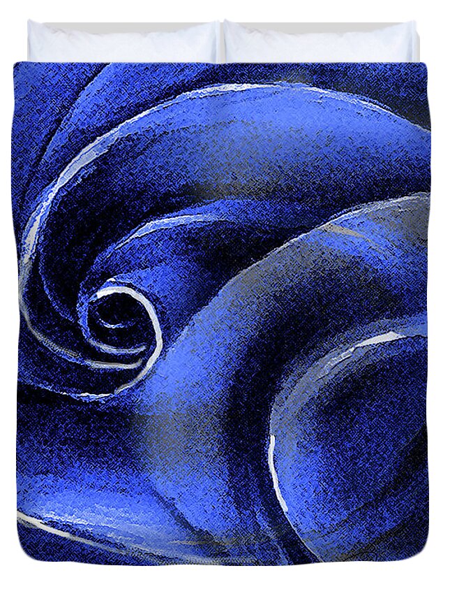 Blue Duvet Cover featuring the painting Blue Rose by Allison Ashton