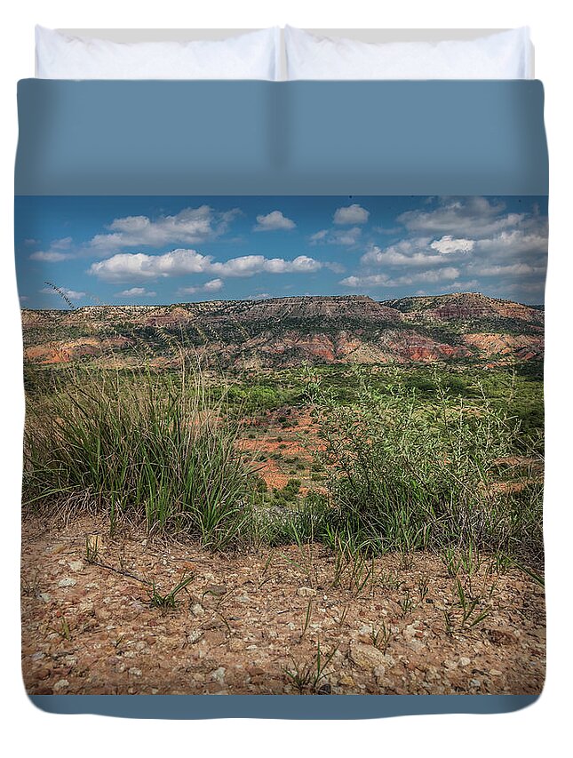 Nature Duvet Cover featuring the photograph Blue Skies over Palo Duro Canyon by Judy Wright Lott