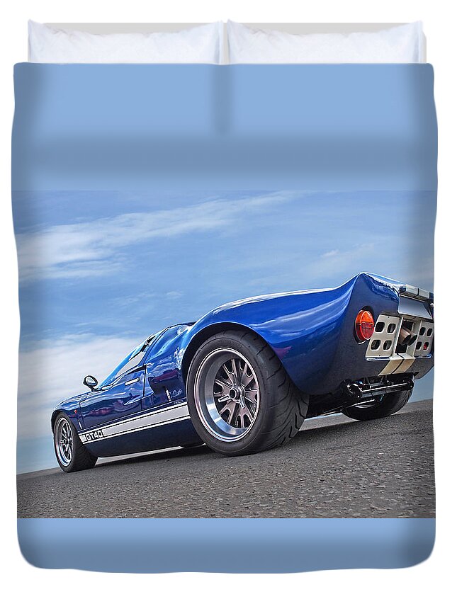 Ford Gt40 Duvet Cover featuring the photograph Blue Sky Day - Ford GT 40 by Gill Billington