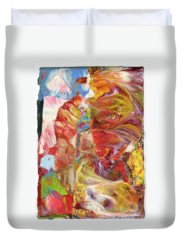 Abstract Metaphor Duvet Cover featuring the painting Blue Sky for Armageddon by Sperry Andrews