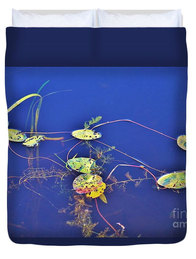 Lilly Pads Duvet Cover featuring the photograph Blue surroundings by Merle Grenz