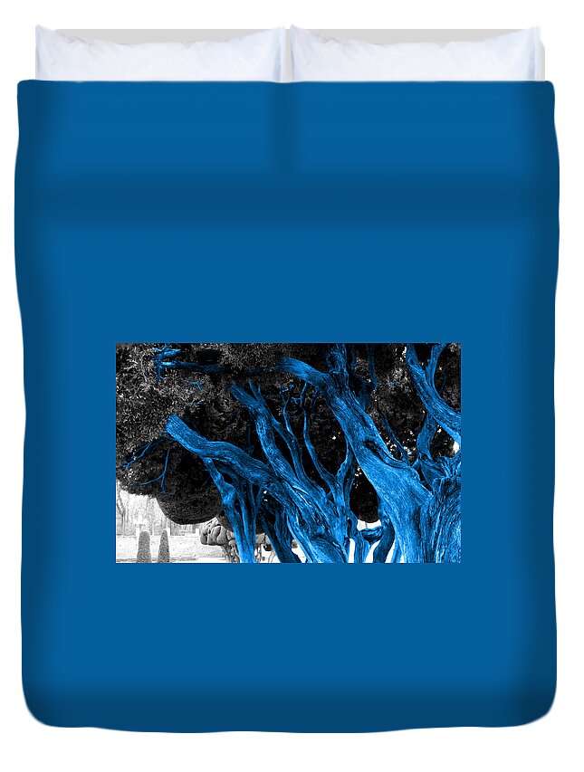 Trees Duvet Cover featuring the photograph Blue trees by Emme Pons