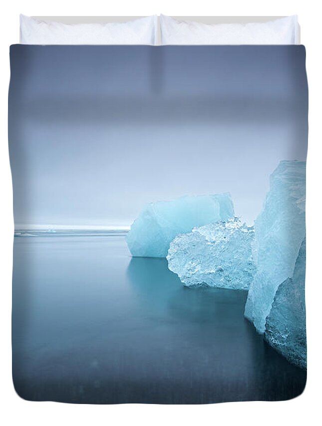 Iceland Duvet Cover featuring the photograph Blue Vertigo by Jorge Maia
