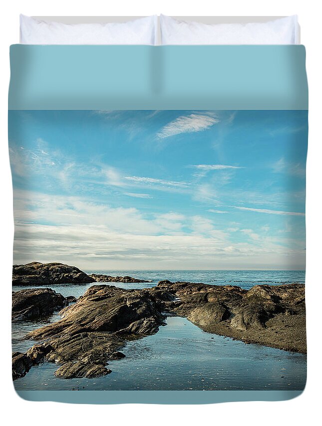 Coastal Landscapes Duvet Cover featuring the photograph Blue Water by Claude Dalley