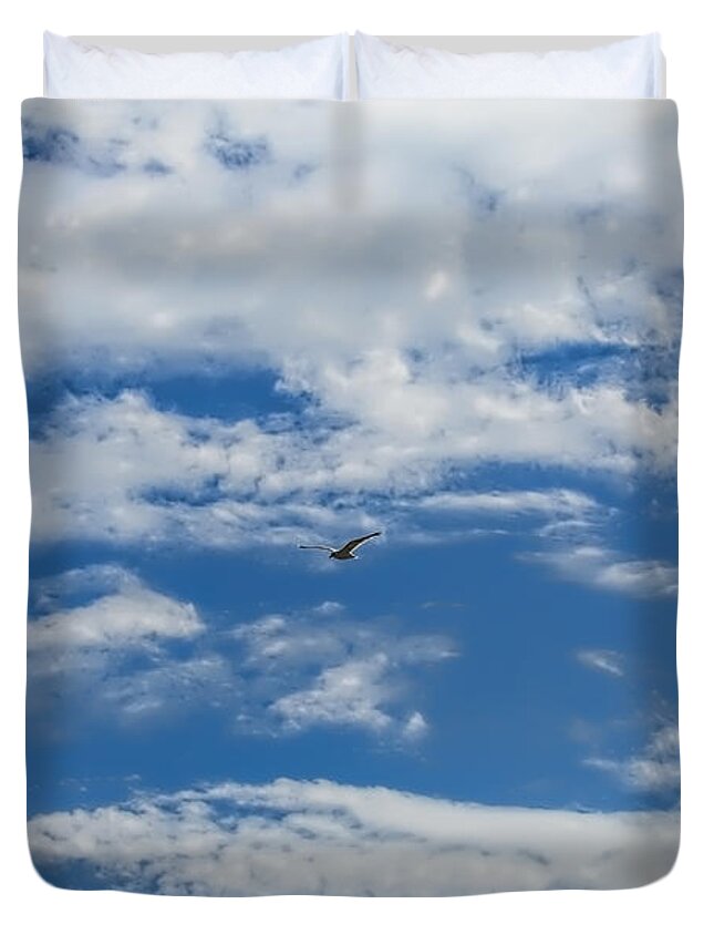 Blue Duvet Cover featuring the photograph Blue White by Leif Sohlman