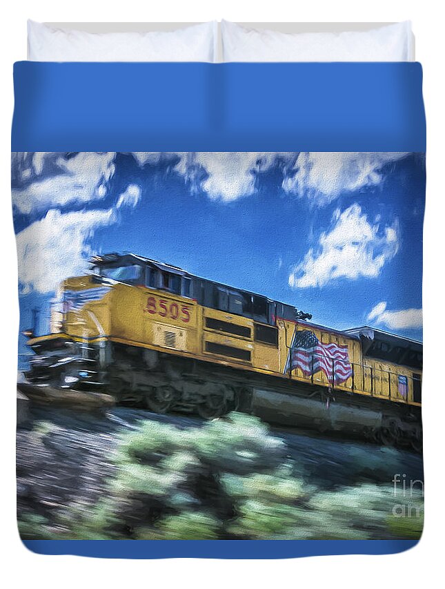 Blurred Rails Duvet Cover featuring the photograph Blurred Rails by Bitter Buffalo Photography