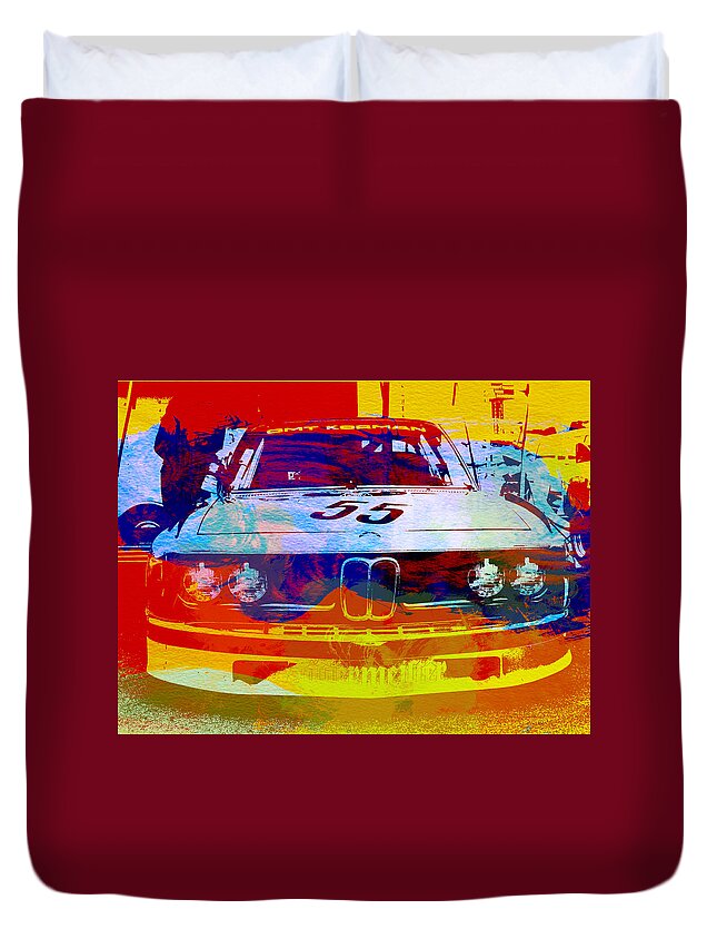  Duvet Cover featuring the photograph BMW Racing by Naxart Studio
