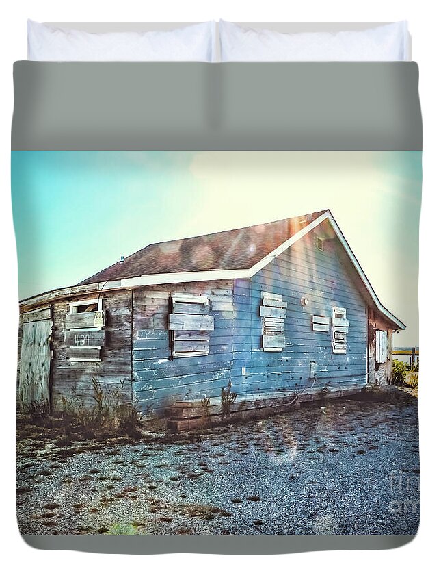Shack Duvet Cover featuring the photograph Boarded Up Shack by Colleen Kammerer