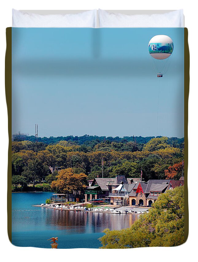 Boat House Row Philadelphia Philly Kelly Drive Fairmount Park Boating City Canon 6d Scenery Greenery Water Duvet Cover featuring the photograph Boat House Row by Paul Watkins