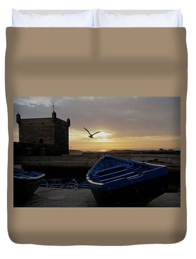 Boat Duvet Cover featuring the digital art Boat by Maye Loeser