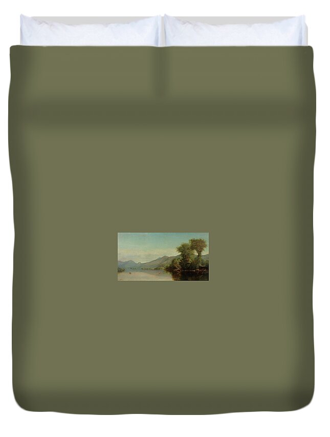 Boating On Lake George Duvet Cover featuring the painting Boating on Lake George by Nelson Augustus
