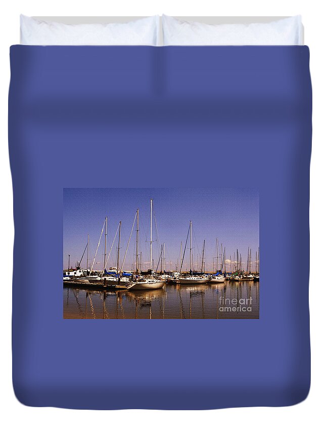Boats Duvet Cover featuring the photograph Boats and Reflections by Teresa Zieba
