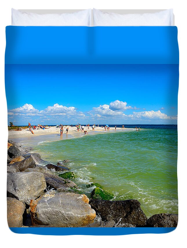 Beach Duvet Cover featuring the photograph Boca Grande Beach by Alison Belsan Horton