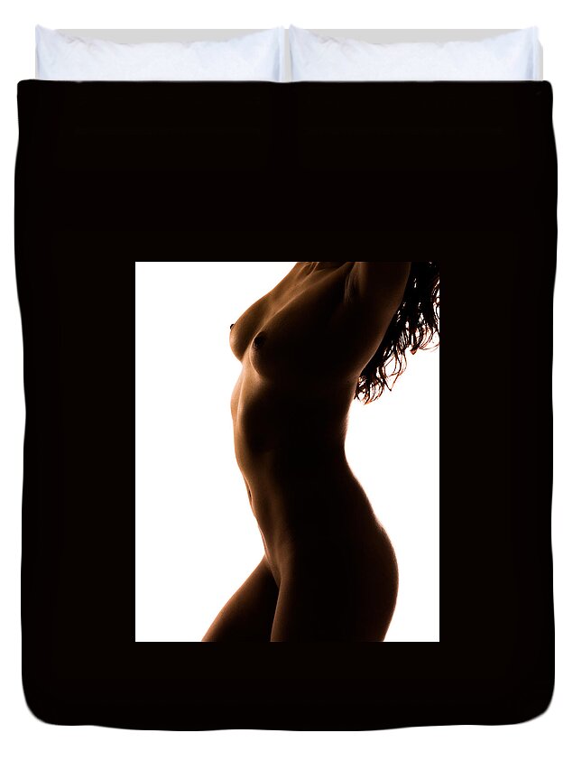 Silhouette Duvet Cover featuring the photograph Bodyscape 185 by Michael Fryd