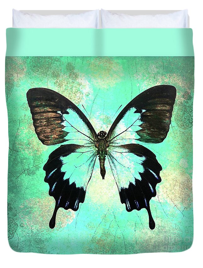 Butterfly Duvet Cover featuring the digital art Bold Butterfly by Tina LeCour